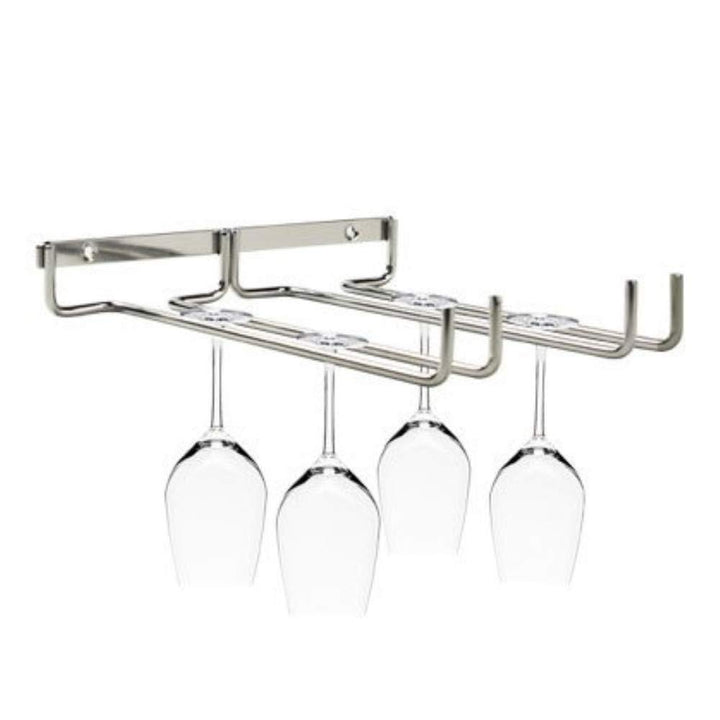 Weinschale Rack, Zweireihig Eisen Chrom Weingläser Halter unter Schrank Regal Wand Stemware Rack für