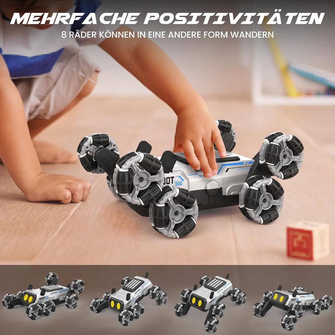 SIMREX Remote Control Robot Dog Toys for Kids 6+, Stunt RC Cars with LED Eyes & Gesture Control, 6+