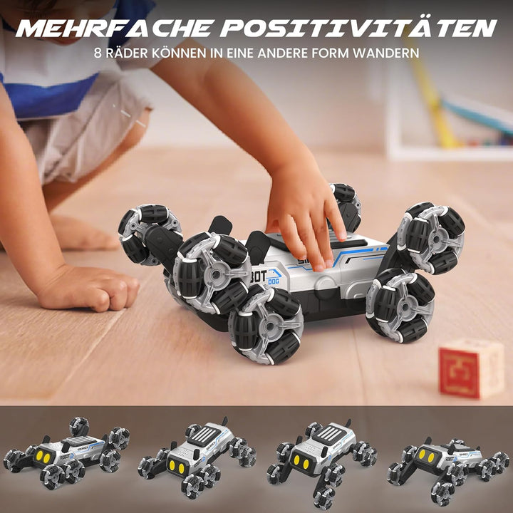 SIMREX Remote Control Robot Dog Toys for Kids 6+, Stunt RC Cars with LED Eyes & Gesture Control, 6+