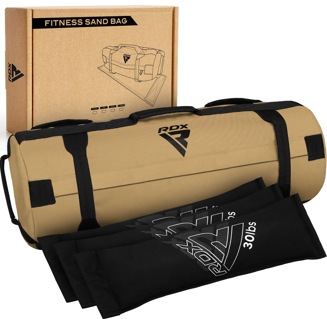 RDX Gewichtete Sporttasche für Krafttraining, Gewichtssack mit 8 Griffe, Gewicht Sandbag ungefüllten