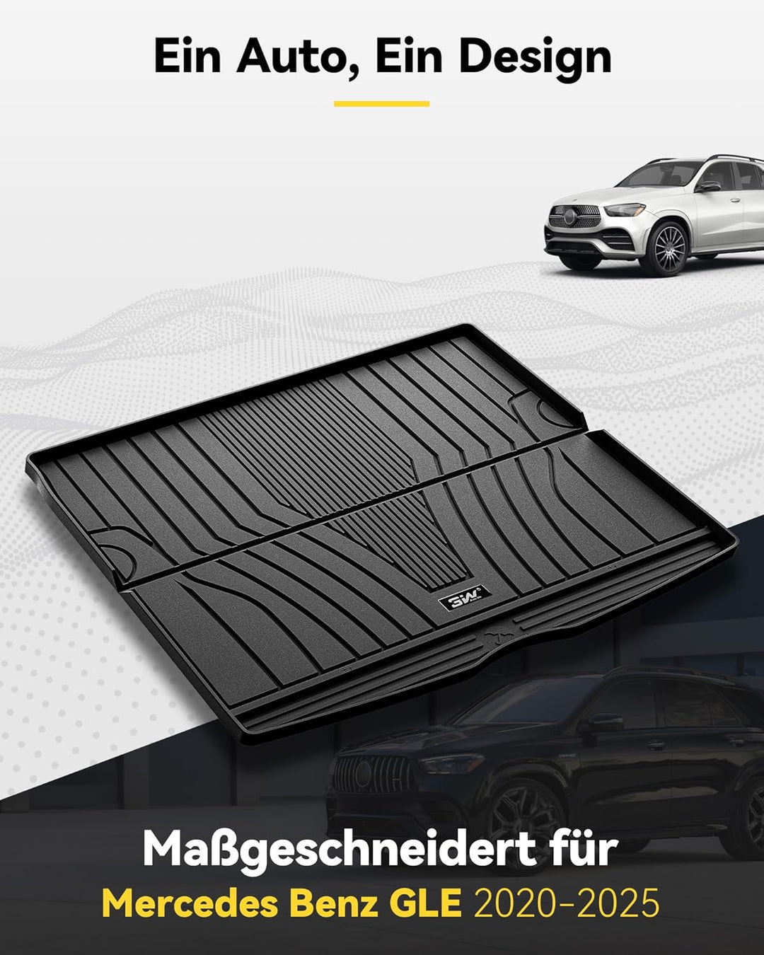 3W Kofferraumwanne für Mercedes Benz GLE V167 2020-2025, TPE Allwetter Massgeschneiderte Kofferraumm