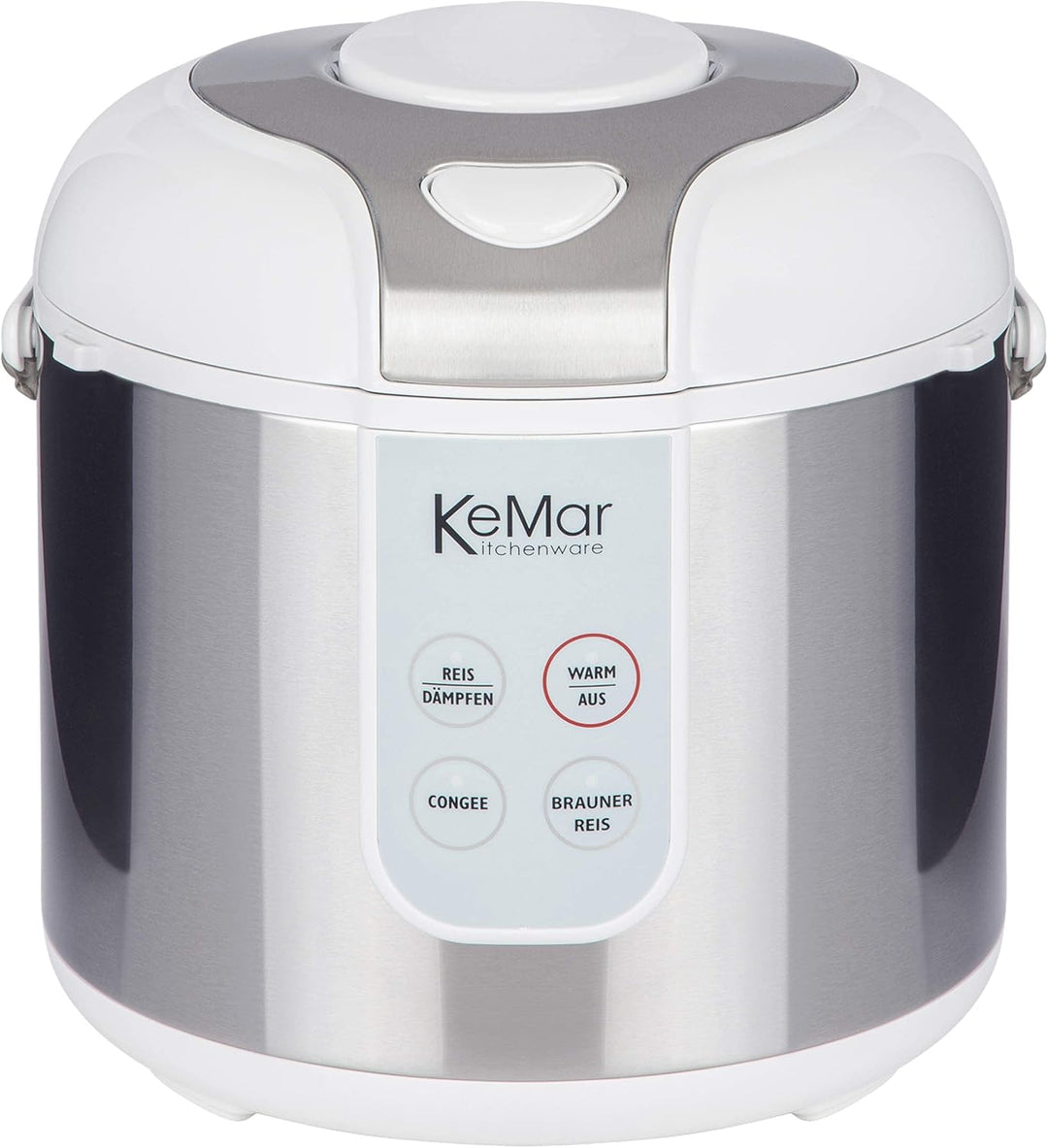 KeMar Reiskocher +GRATIS Essstäbchen (700W, 1,8l, Edelstahl) Brauner Reis, Naturreis - Keramik Besch