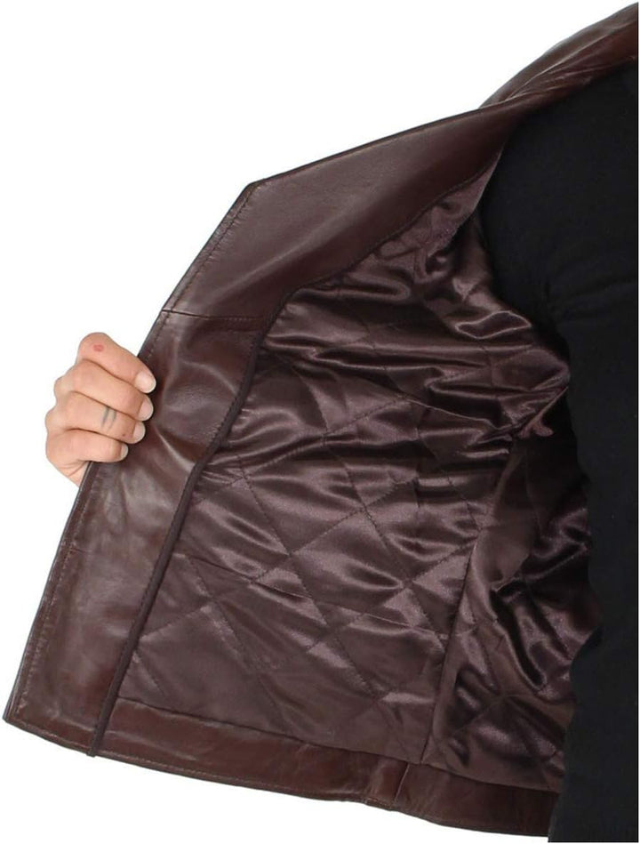 Schott NYC Damen Jacke S Braun (Plum), S Braun (Plum)