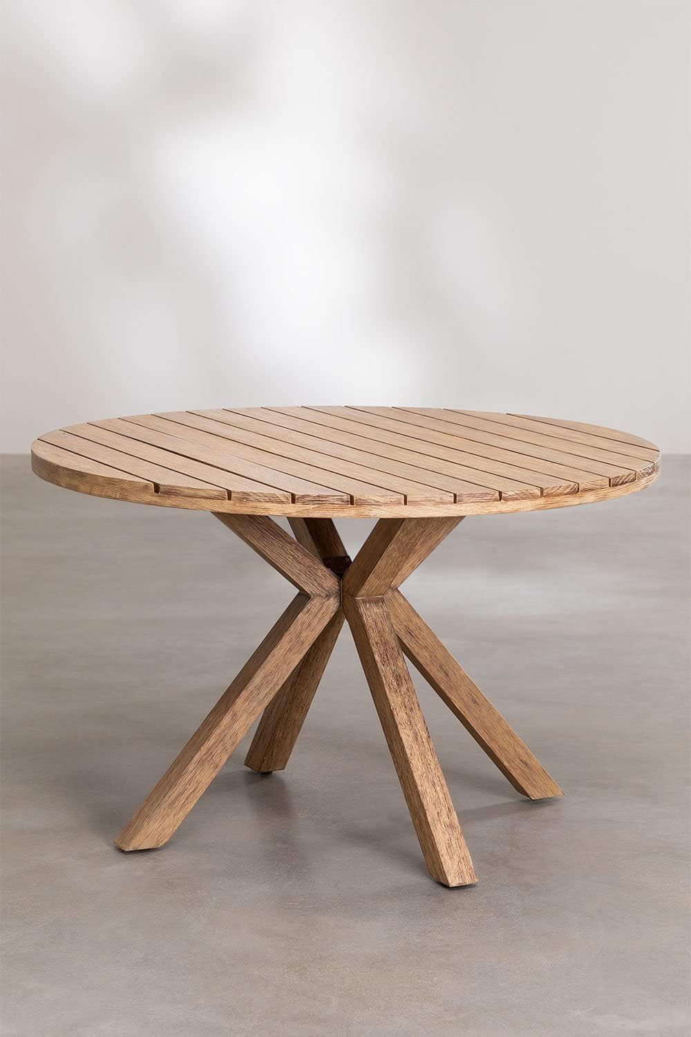 SKLUM Runder Gartentisch aus Holz Naele Ø120 cm, Ø120 Cm