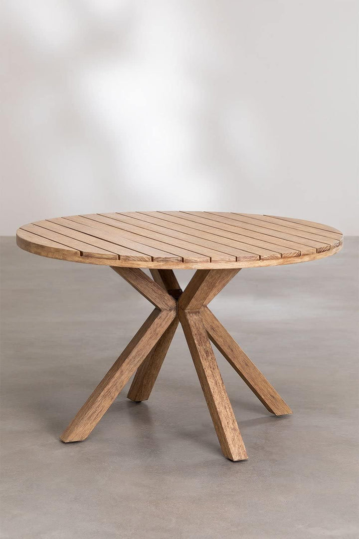 SKLUM Runder Gartentisch aus Holz Naele Ø120 cm, Ø120 Cm
