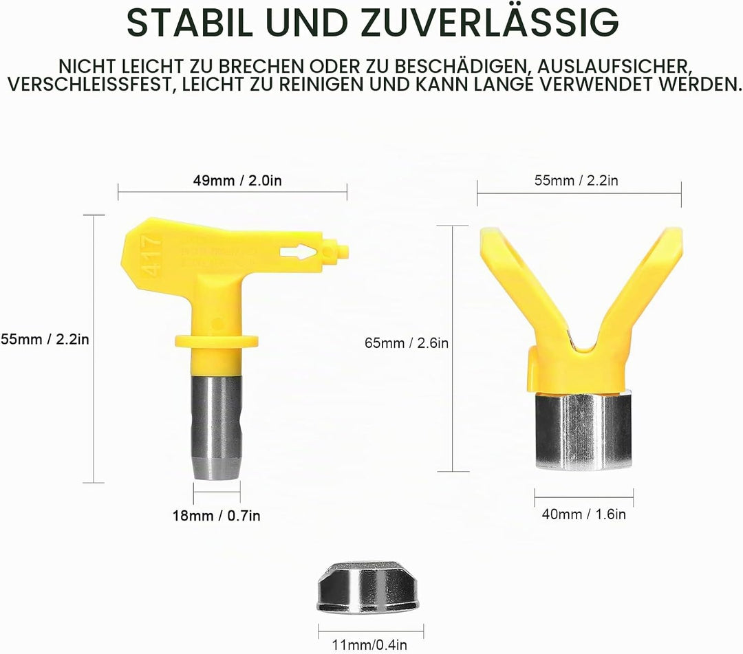 Weytoll Airless FarbdüSen Set, Airless Düse mit Spitzendichtung, Umkehrbare SprüHspitzen Airless Far