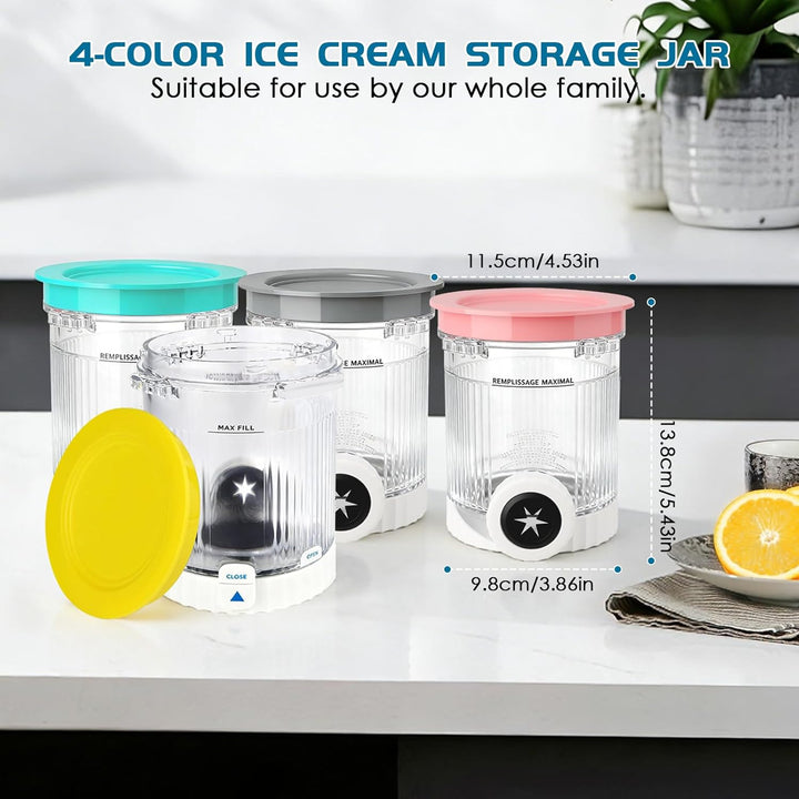 4 Stück Creami Behälter für Ninja Swirl CREAMi NC701EU, für Ninja Swirl Eismaschine Zubehör,BPA-frei