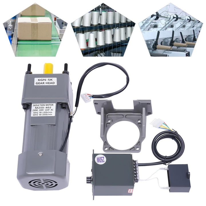 Elektromotor Einstellbarer Geschwindigkeit 220V 250W AC Gear Motor Elektromotor Getriebemotor mit Dr