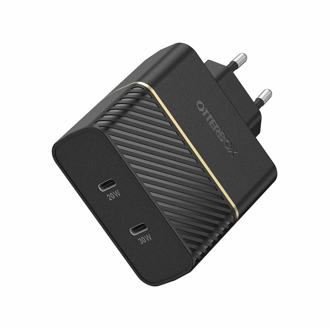 OtterBox Dual Port EU Ladegerät 50W, USB-C PD 30W GaN + USB-C PD 20W, Schnelllade Gerät für Smartpho