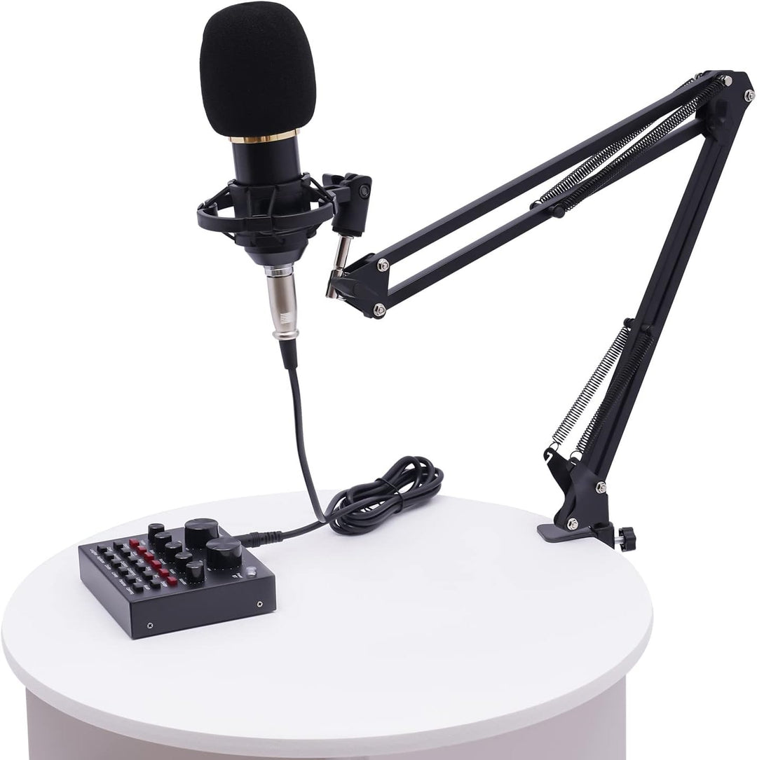Kondensatormikrofon Mikrofon Set V8 Live Soundkarte Audio Mixer Voice Changer Mit Mikrofonaufhängung