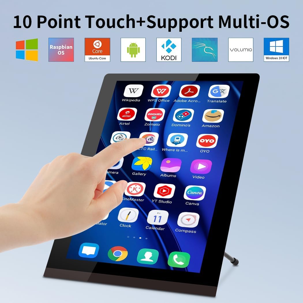 Raspberry PI Touchscreen Monitor, 9 Zoll Mini HDMI Display,1280 x 720/ Anti-Glare/Optical Bonding Ca