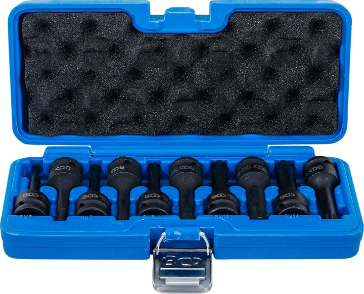 BGS 5483 | Kraft-Bit-Einsatz-Satz | 12,5 mm (1/2") | Keil-Profil (für Ribe) M5 - M14 | 9-tlg.
