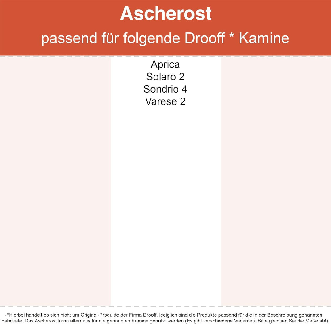 Kaminrost - Passend für Drooff Kaminöfen inkl. Modellübersicht - Ascherost Kamin aus massivem Stahl