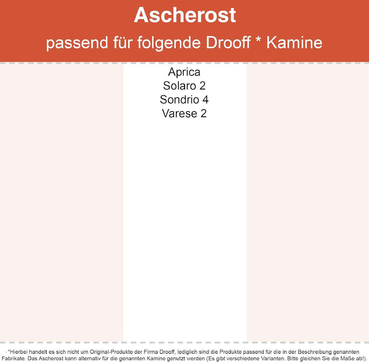 Kaminrost - Passend für Drooff Kaminöfen inkl. Modellübersicht - Ascherost Kamin aus massivem Stahl