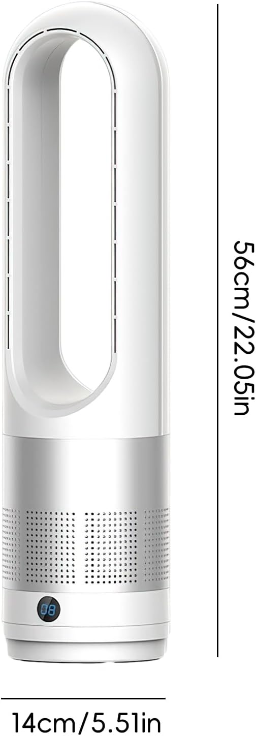 56cm Turmventilator LüFter Ohne FlüGel, 4000-5600rpm Sehr Leise Ventilator, Leise Dc Motor, Mit Fern