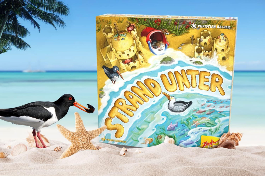 Zoch 601105161 Strand Unter – das spannende Ebbe und Flut Spiel für Sandburgenbauer, 2 bis 4 Spieler