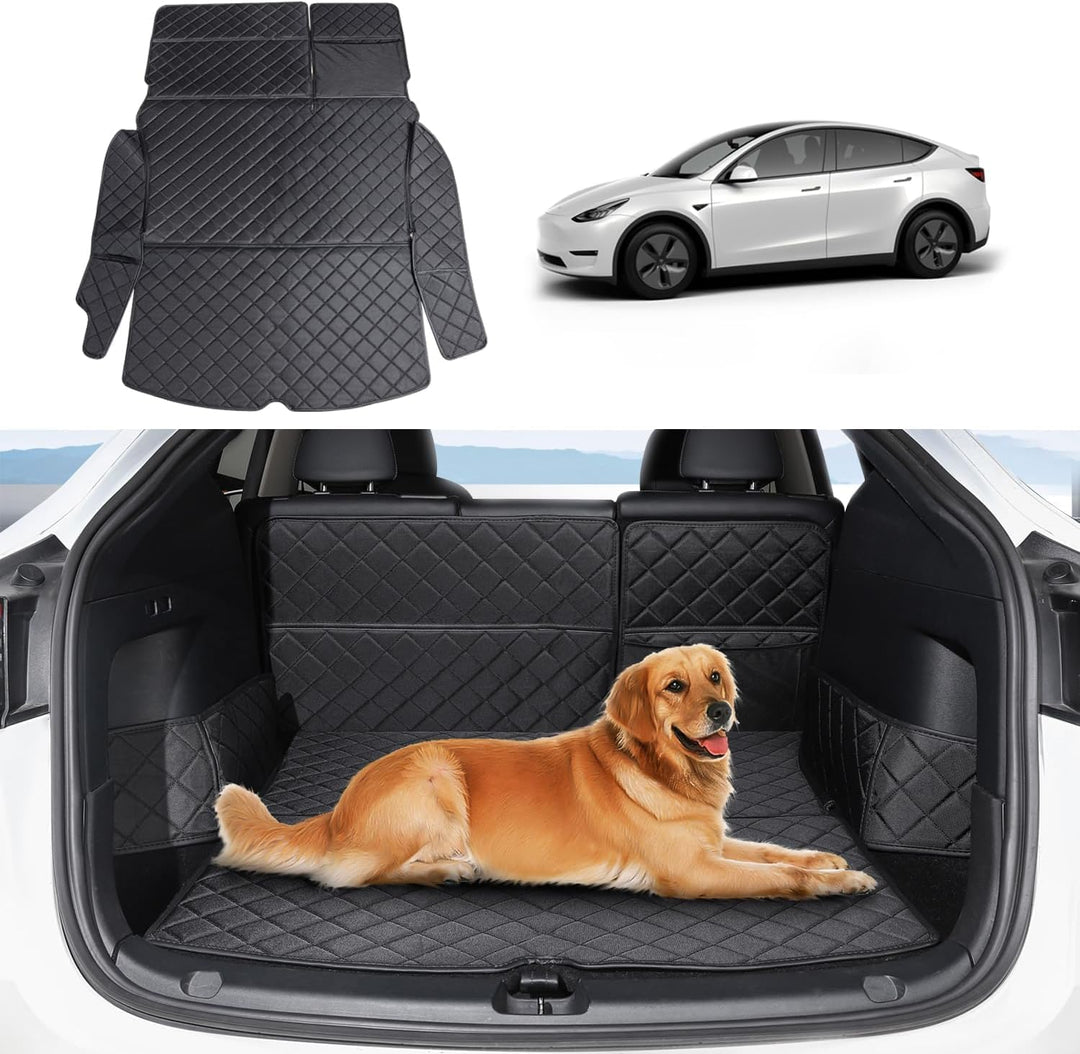 topfit für Tesla Model Y Kofferraummatte Model Y Kofferraum wasserdichte Hund Auto Sitzbezüge Schutz