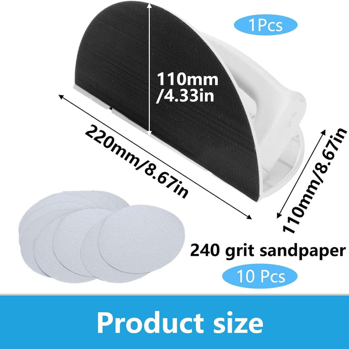 Semi-Circular Angle Sanding Sandpaper Tool, FORMVERSITY Selbstklebendes Schleifpapier Schleifwerkzeu