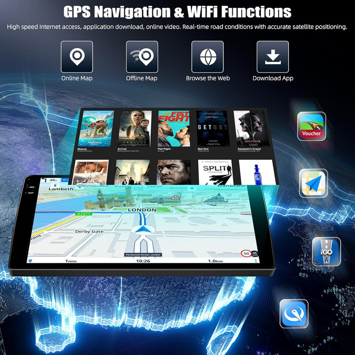 CAMECHO 4+128G 10 Zoll Android 15 Autoradio für VW Skoda Octavia 2007-2013 mit Rückfahrkamera, Incel