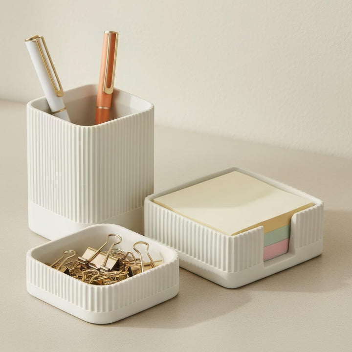 Ästhetisches Schreibtisch-Organizer-Set für Ihr Büro, stabiles Schreibtischzubehör aus Beton für Dam