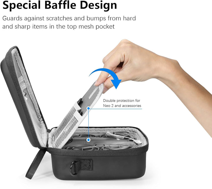 FPVtosky Tasche für Neo 2, Portable PU Tragetasche für DJI Neo 2 Drohnen Zubehör [Nur Tasche]