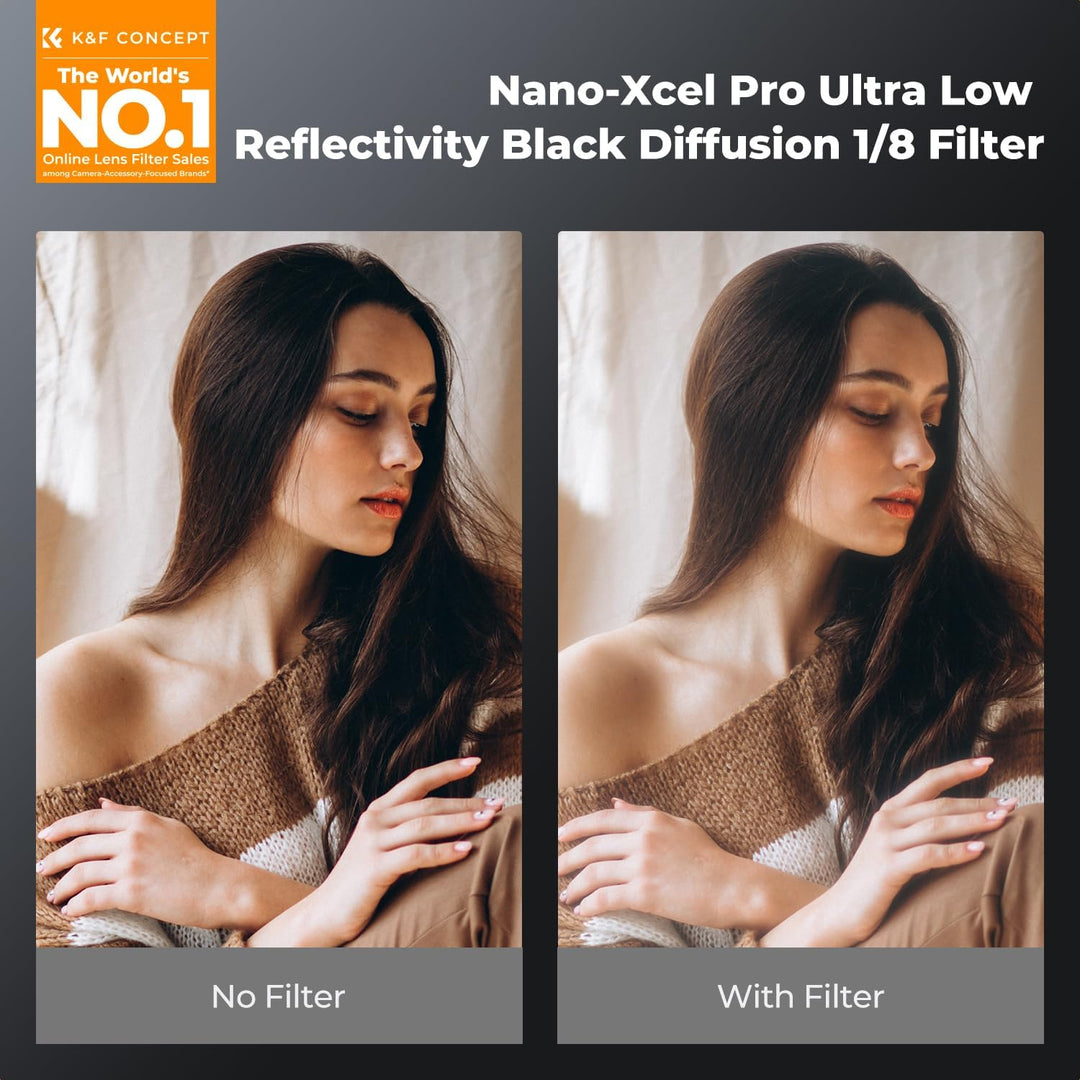 K&F CONCEPT Filter 67mm Black Mist 1/8 & Ultra-niedrige Reflexion, Optisches Glas mit Multi-Nano-Bes