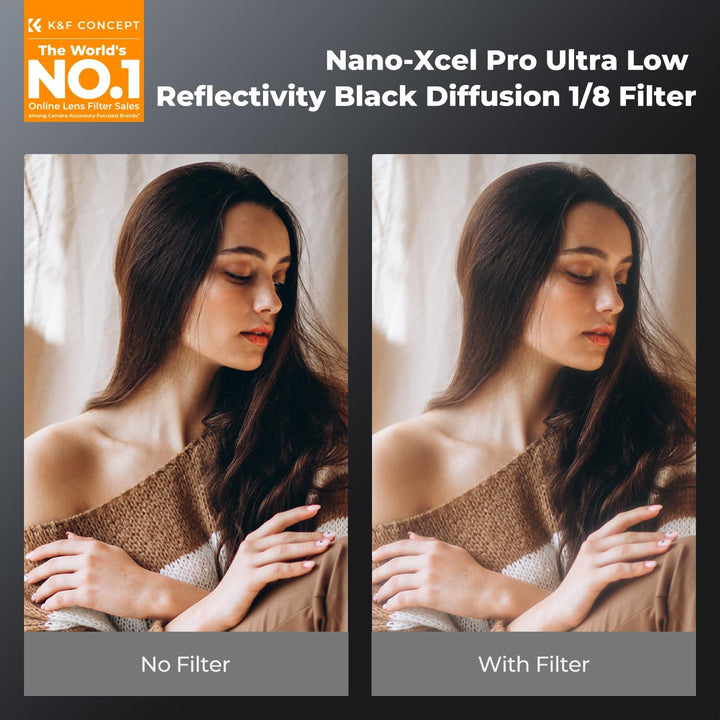 K&F CONCEPT Filter 67mm Black Mist 1/8 & Ultra-niedrige Reflexion, Optisches Glas mit Multi-Nano-Bes