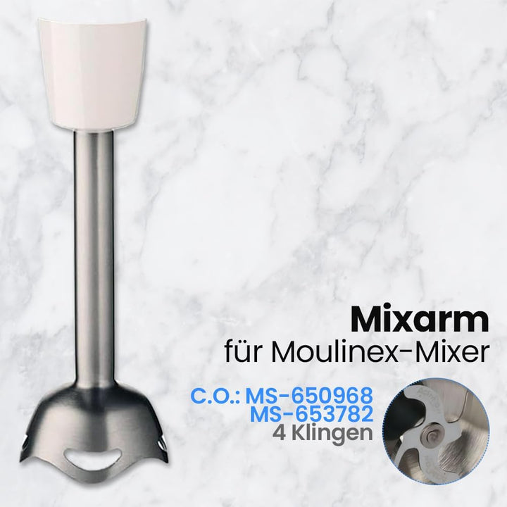 Anakel Home Ersatz-Mixerarm MS-650968 kompatibel mit Moulinex Infiny Force | Edelstahl 4 Klingen, Ac