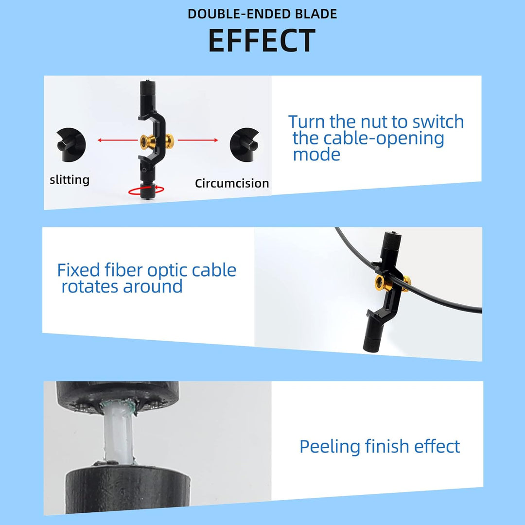 Gepanzerter Kabelabisolierer, Glasfaserkabelmesser, gepanzerter Kabelschneider, Doppelkopf, 8–28 mm