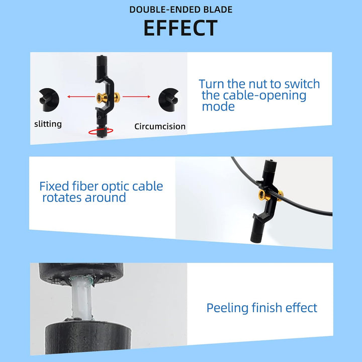Gepanzerter Kabelabisolierer, Glasfaserkabelmesser, gepanzerter Kabelschneider, Doppelkopf, 8–28 mm