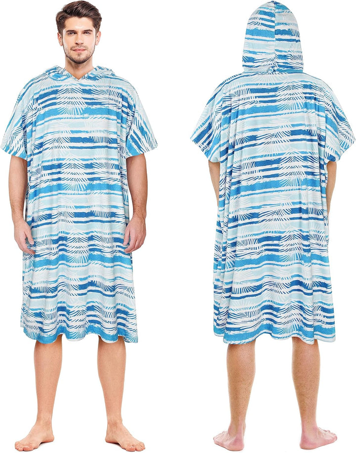 Kato Tirrinia Mikrofaser Frottee Surf Poncho Handtuch Badeponcho Bademäntel Sauna Damen Herren, Gros