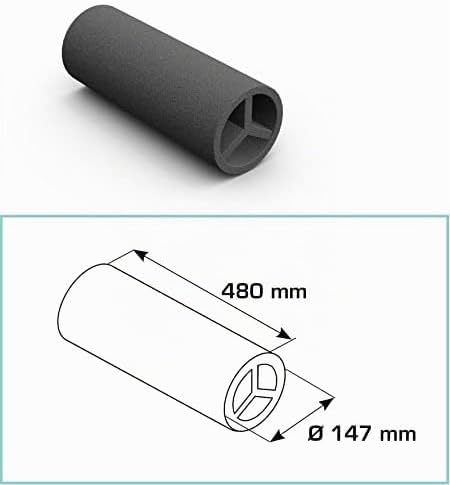 Schalldämpfer Daunenschlauch 150 (Durchmesser 150 mm, Länge 480 mm)