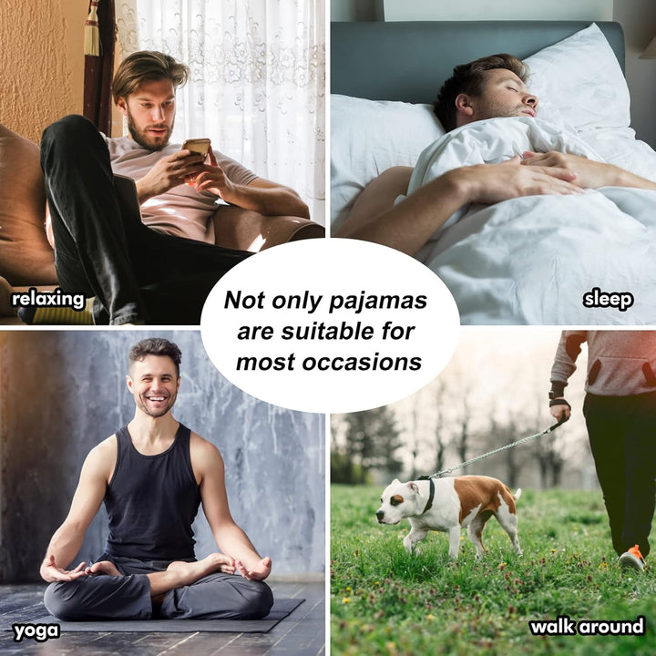 Chalier Cozy 2er Pack Pyjamahose Herren Kurz Modal Schlafanzughose Weich Verstellbare Taille, Beidse