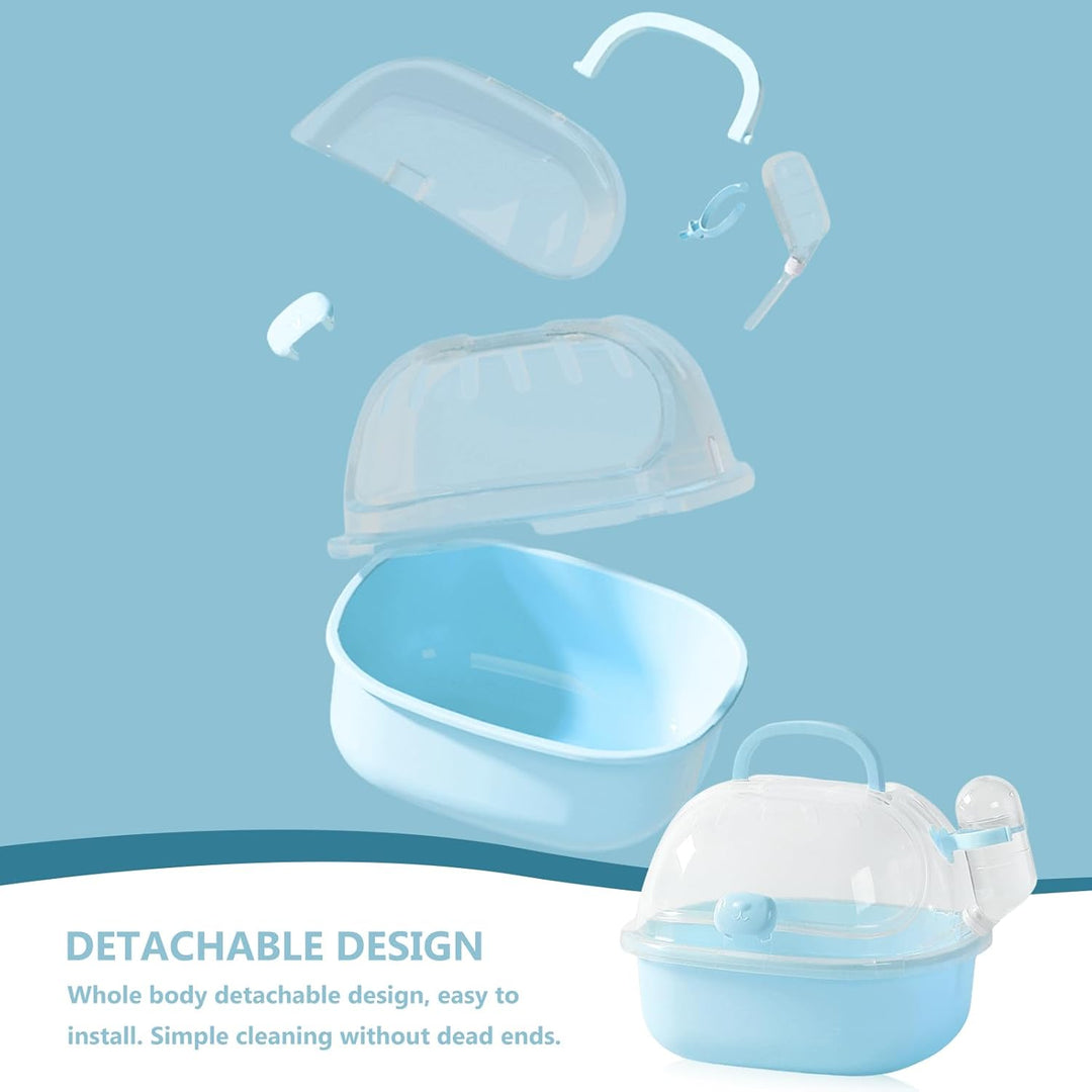 Transportbox Hamster mit Wasserflasche, 20x18x19cm Tragbare Transportbox Kleintiere Transportkäfig m
