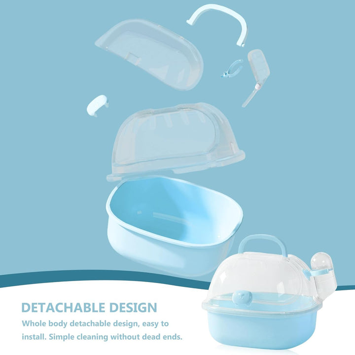 Transportbox Hamster mit Wasserflasche, 20x18x19cm Tragbare Transportbox Kleintiere Transportkäfig m
