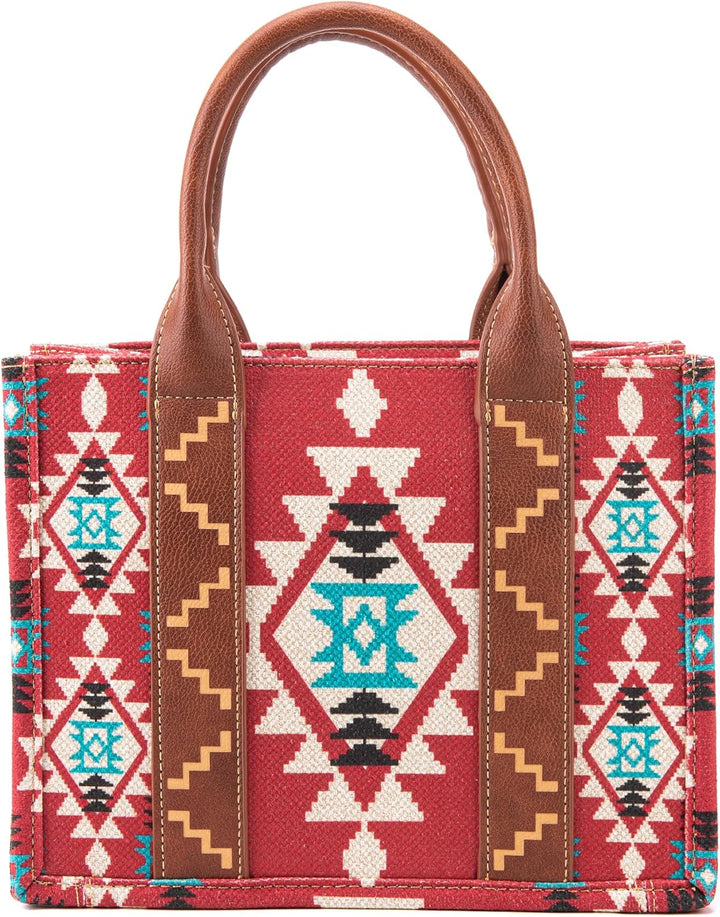 Wrangler Aztec Tote Bag for Women Boho Shoulder Purses and Handbags Angel Diamond Burgundy (Gitarren
