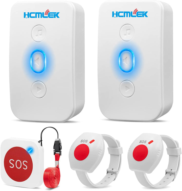 Hcmlek Notrufknopf für Senioren Notruf mit senioren notruf armband, Babyphone für Senioren für Hausn