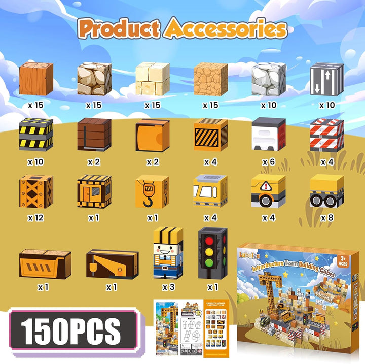 Magnetische Bausteine, 150 Stück Magnetbausteine Kinder konstruktionsspielzeug Set, Magnet Spiel & S