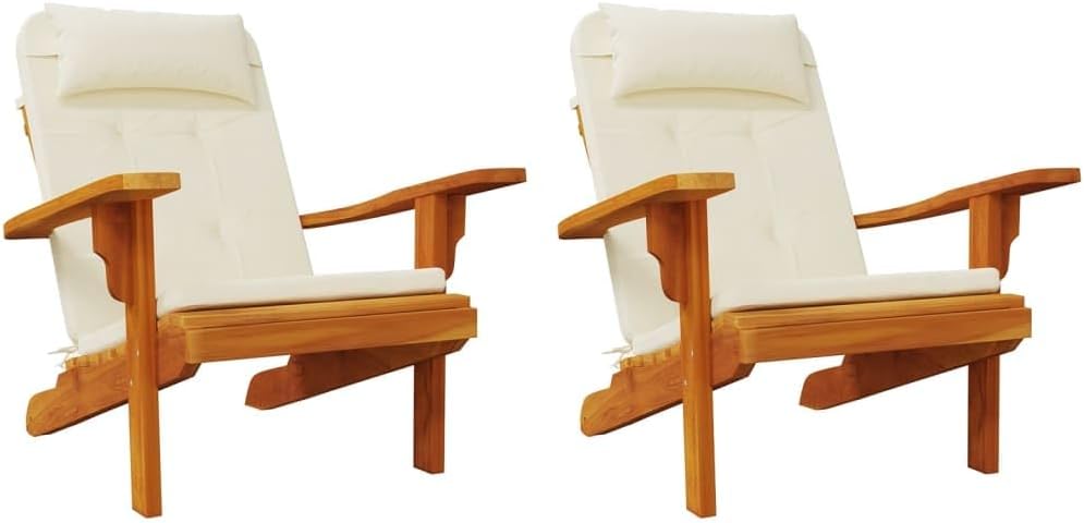 vidaXL Adirondack-Auflagen 2 STK. Creme Oxford-Gewebe, Creme