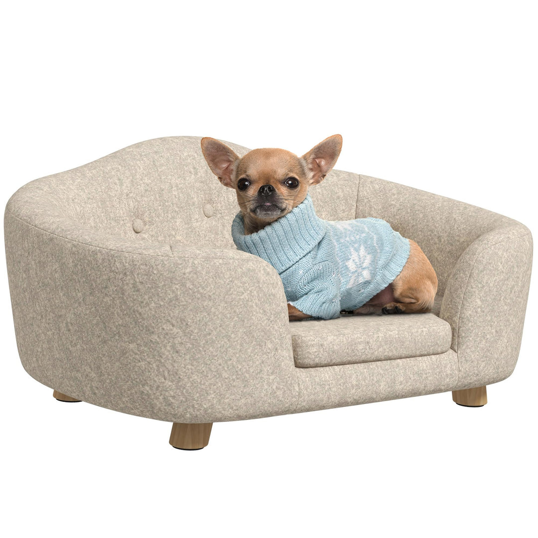 PawHut Haustiersofa Hundematte Hundebett Hundesofa Hundecouch Katzen Sofa mit Kissen Rückentasche Pl