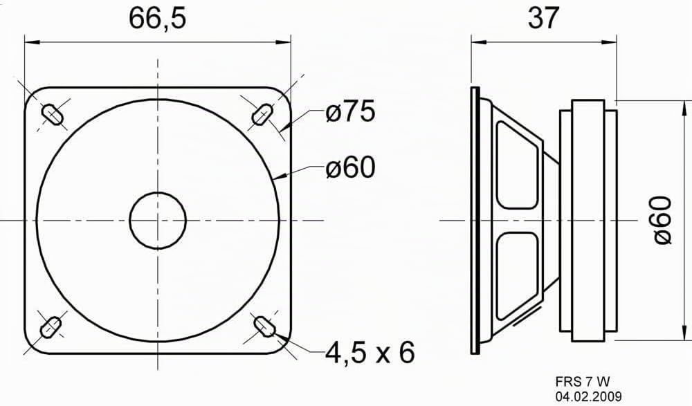 Visaton FRS 7 W 8 W Lautsprecher (6,35 cm (2,5 Zoll), 8 W, 15 W, 120 – 20.000 Hz, 8 Ohm, schwarz), 2