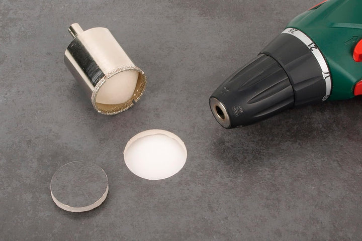 wolfcraft Ceramic Diamant-Lochsäge 5932000 – Bohrkrone inkl. Zentrierbohrer für den Akkuschrauber –