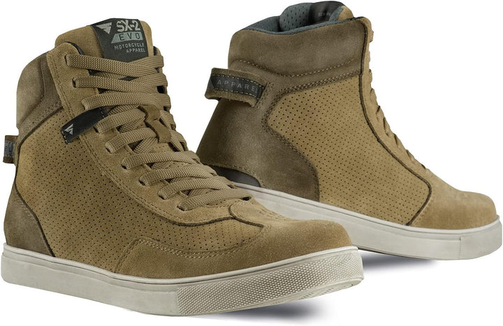 SHIMA SX-2 EVO Motorradschuhe für Herren - Atmungsaktiv, Verstärkte Leder Biker Motorradstiefel Männ