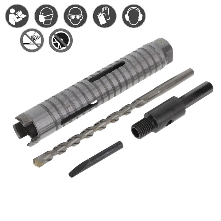 PRODIAMANT Diamant Bohrkrone ø 32mm Nutzlänge 150mm mit 6-Kant Adapter lasergeschweisst für trocken