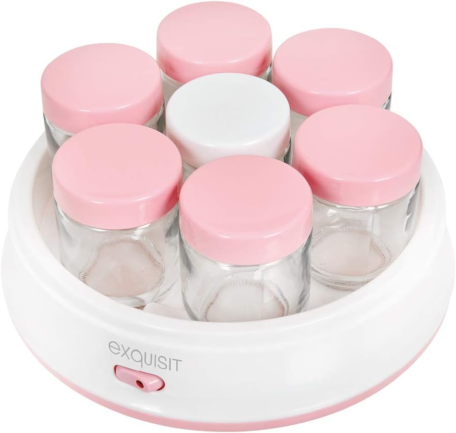 Exquisit Maker YM 3101 WEP | Joghurt selber Machen | Joghurtbereiter | 7 Portionsgläser á 200 ml | S