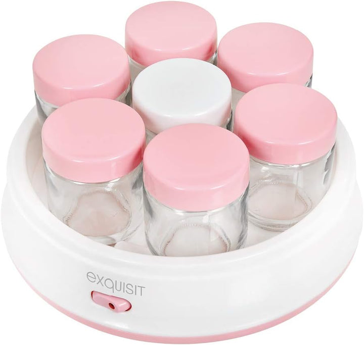 Exquisit Maker YM 3101 WEP | Joghurt selber Machen | Joghurtbereiter | 7 Portionsgläser á 200 ml | S