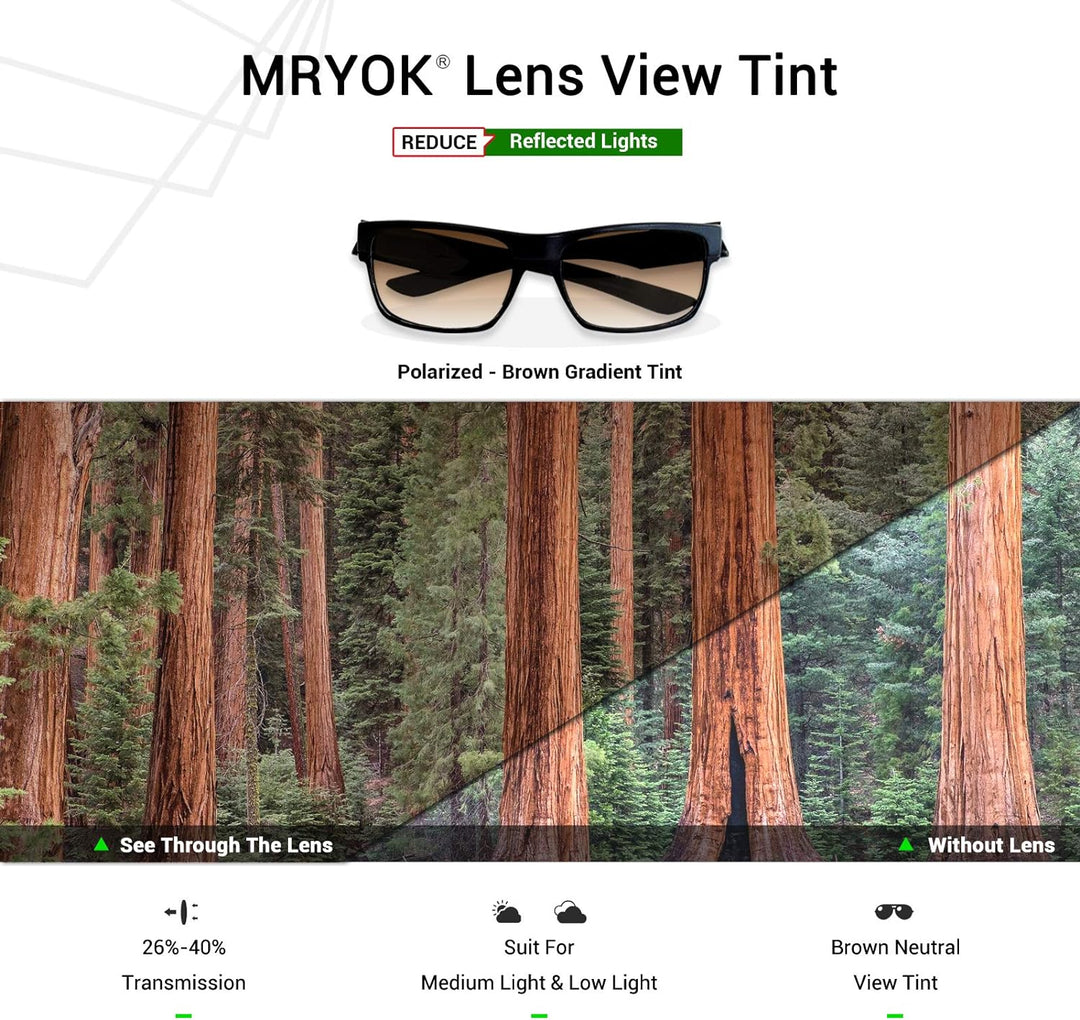 Mryok Ersatzgläser für Oakley Turbine Rotor Polarisiert – Brauner Farbverlauf Mryok, Polarisiert – B