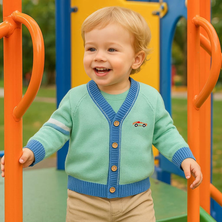 Fnaobai Kleinkind Baby Jungen Strickjacke kleine Jungen V-Ausschnitt Baumwolle Pullover Kinder Lange