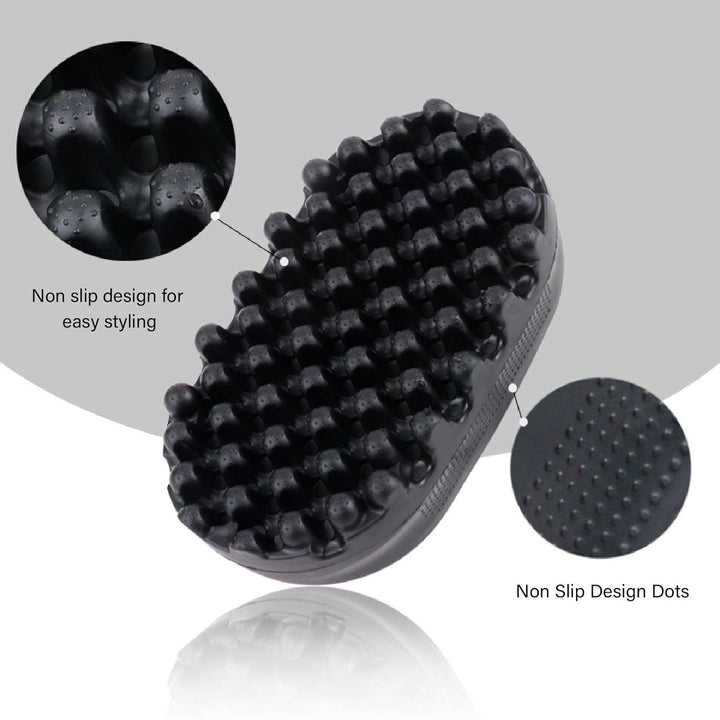 Lockenbürste aus Silikon, Gedrehte Lockenbürste, Lockenbürste für Afro Haare, Waschbarer Afro Zopf D