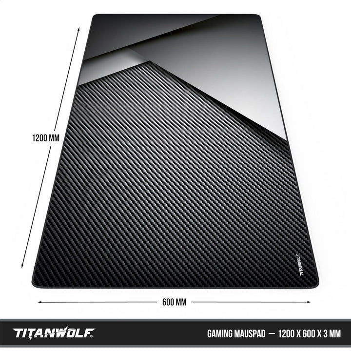 Titanwolf XXXL Übergrösse Mauspad 1200x600mm, Gaming Mousepad Gross,120x60 cm Tischunterlage Large S